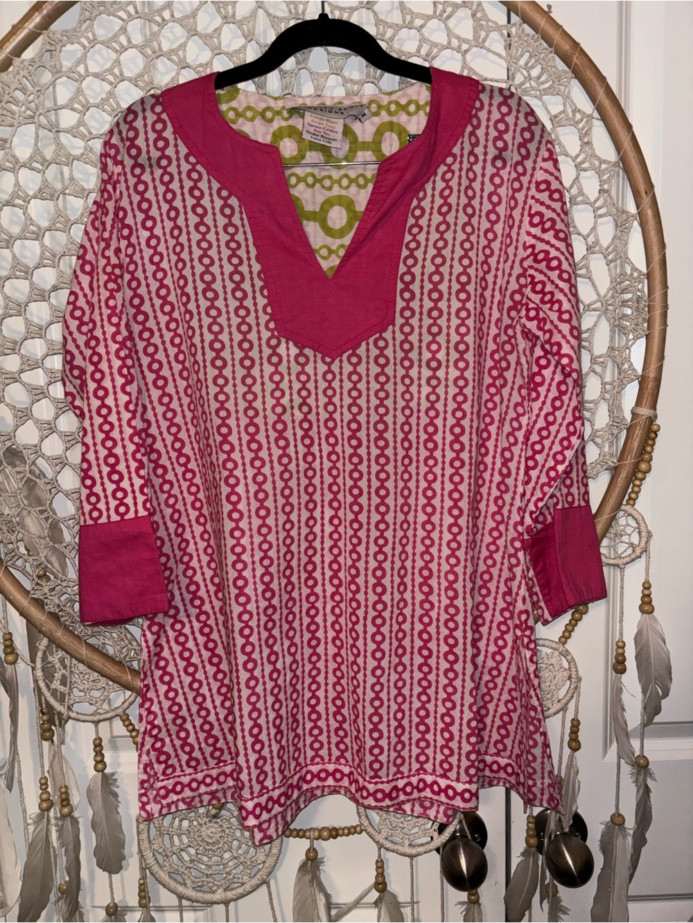 Gretchen Scott Designs Patterned V-Neck Tunic Size medium A00348‎